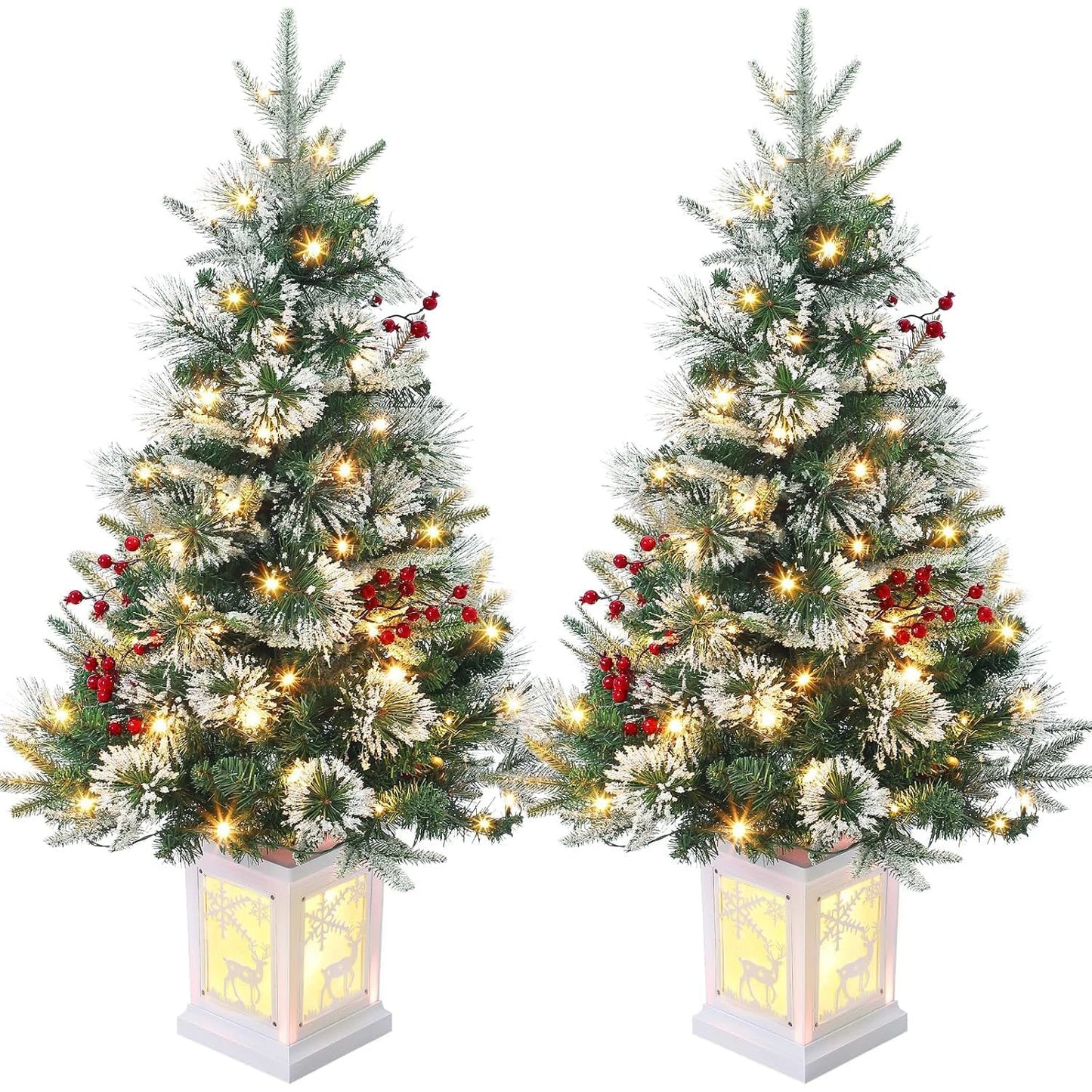 Pre-Lit Artificial Christmas Tree With 78 LED Lights for Home