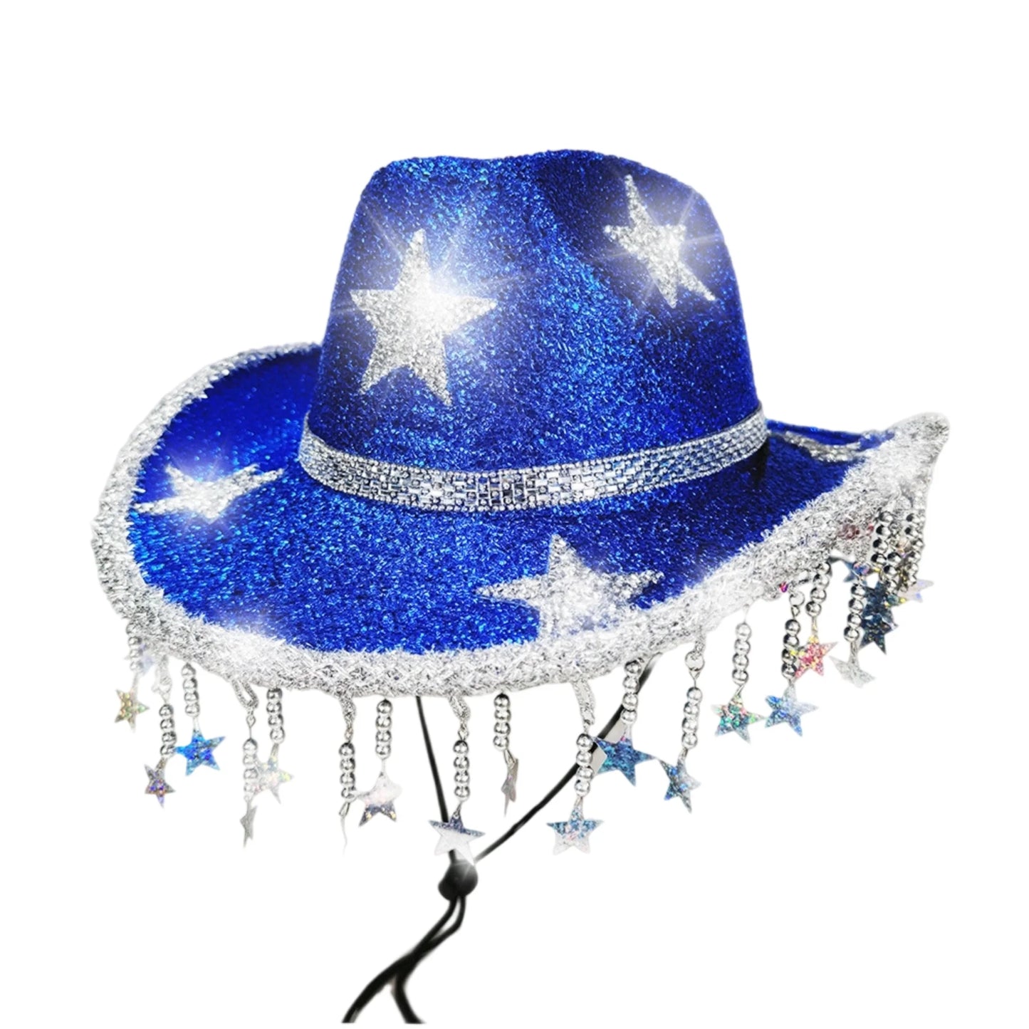 Glitter Western Hat With Rhinestone Embellishments