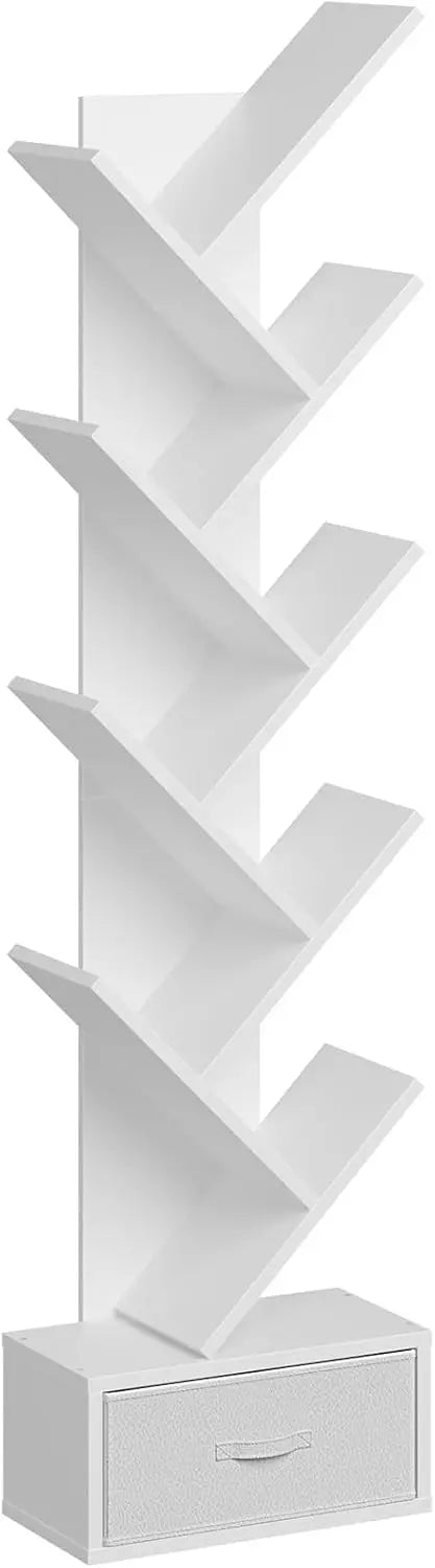 Rolanstar 7-Tier Tree Bookshelf With Drawer Storage Rack