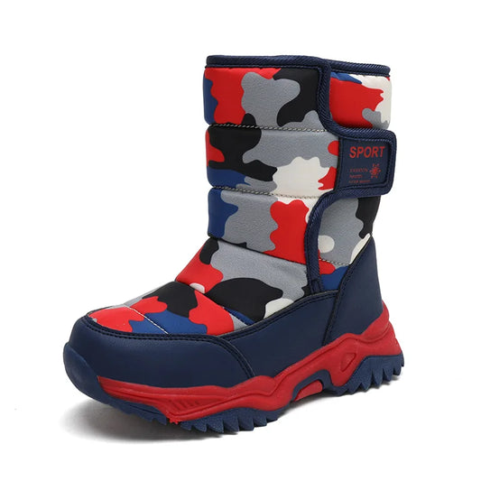 Unisex Plush Winter Snow Boots Waterproof Non Slip