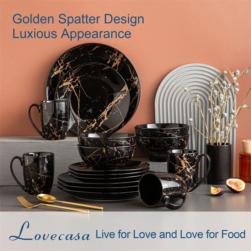 Porcelain Dinnerware Set With Plates Bowls And Coffee Cups