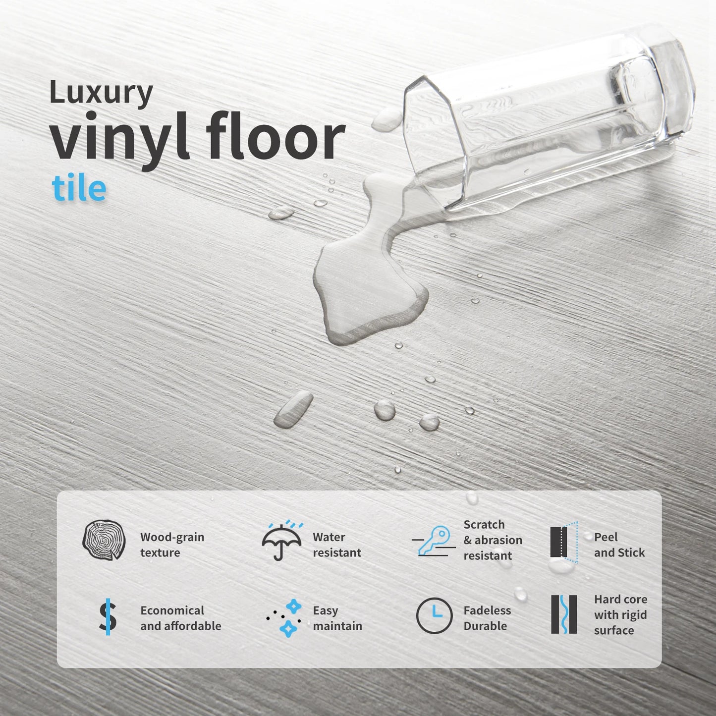Peel And Stick Luxury Vinyl Flooring Tiles For Kitchen And Bathroom