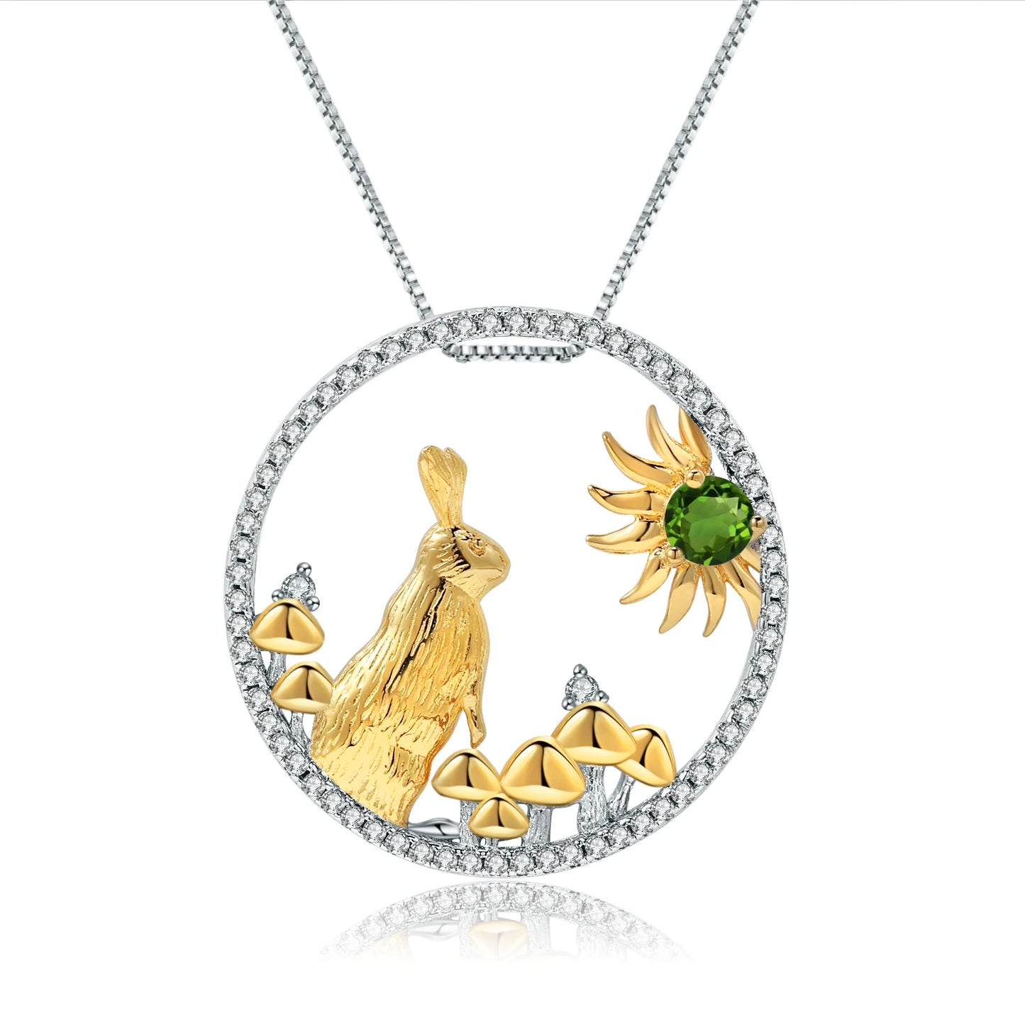 Gem's Ballet 925 Sterling Silver Dragon Pendant Necklace Topaz