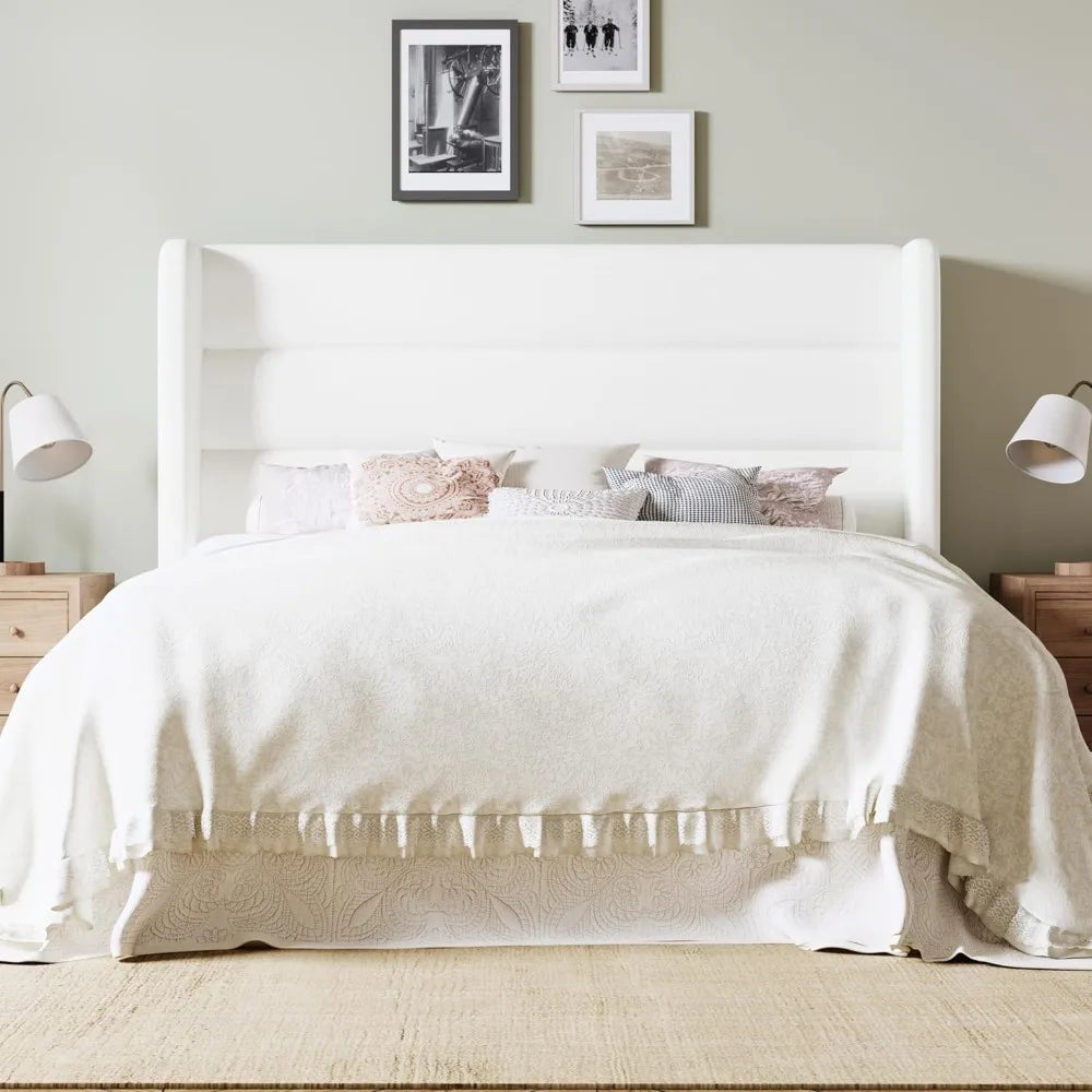 Queen Velvet Wingback Bed Frame With Under Bed Storage