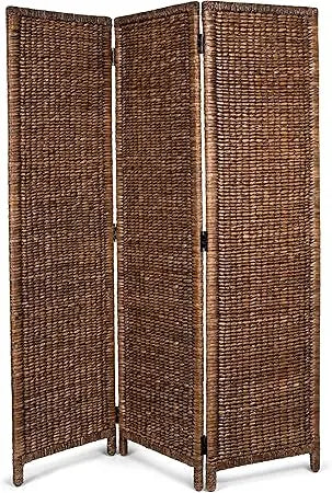 Seagrass 3 Panel Divider Handwoven Abaca Privacy Screen