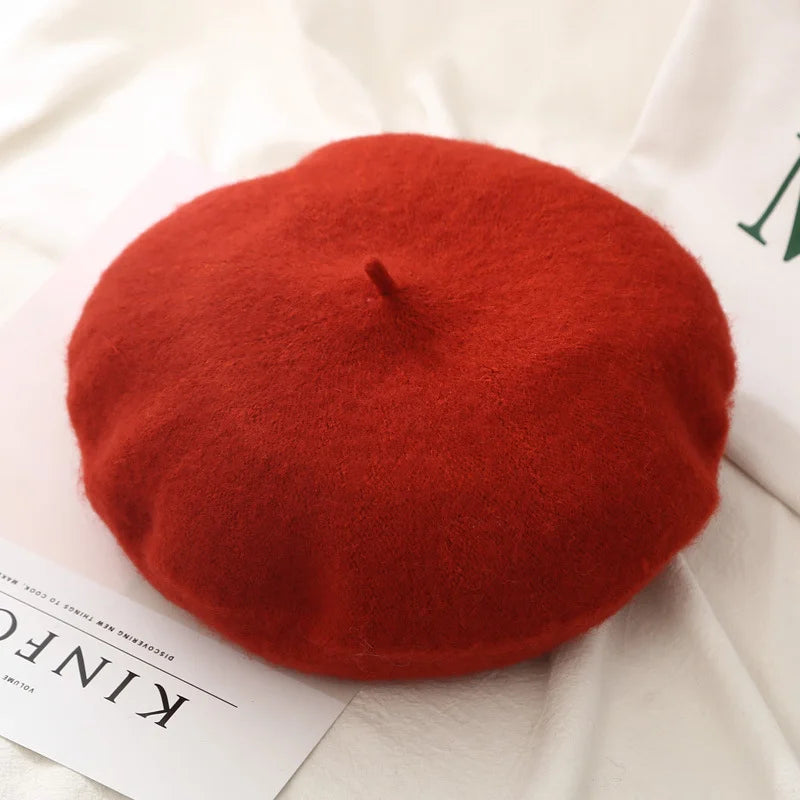 Womens Wool Beret Fashion Retro Artist Hat For Everyday Wear