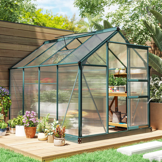 Outsunny Walk-In Greenhouse Aluminum Frame Polycarbonate