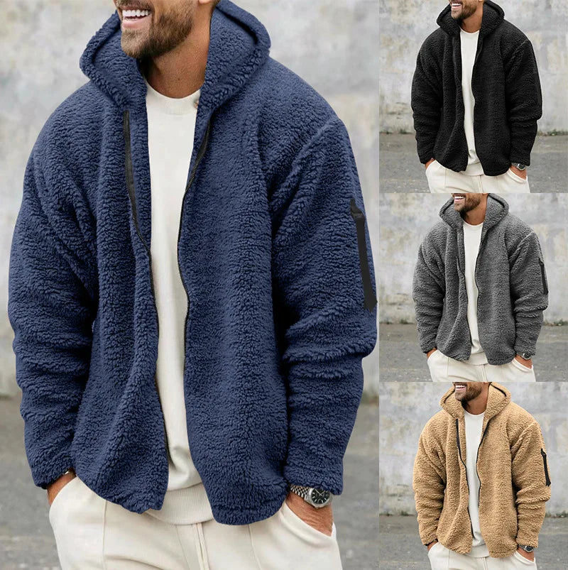 Hebei Zhejiang Double-Sided Fleece Jacket For Men With Hood