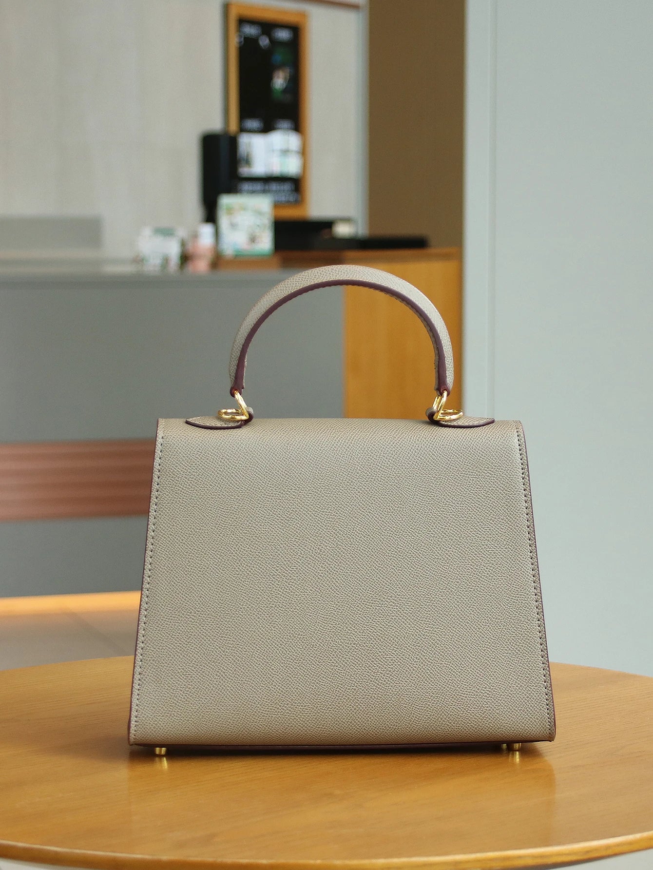NONECN Palm Print Leather Handbag for Women Portable Luxury