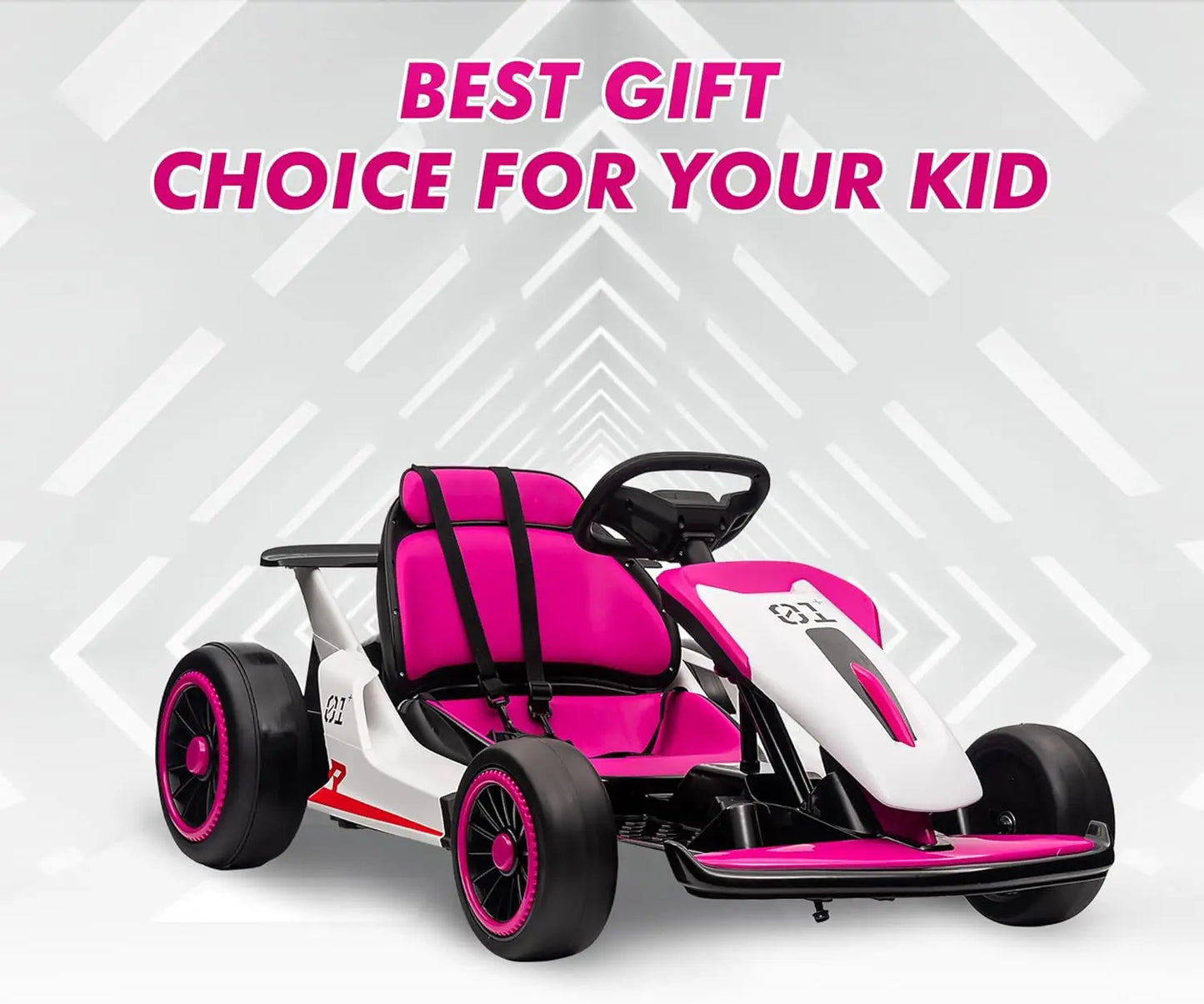 Electronic 24V Ride On Go Kart With Dual 200W Motors LED Lights Drift Mode For Ages 6 To 12