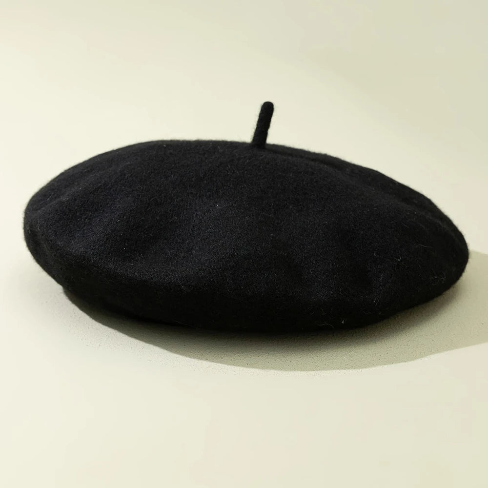 Womens Wool Beret Fashion Retro Artist Hat For Everyday Wear