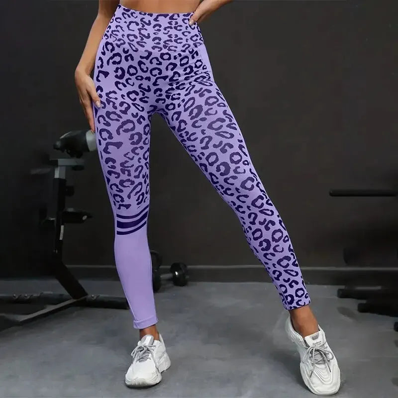 Leopard Print Seamless High Waist Yoga Pants Quick Drying