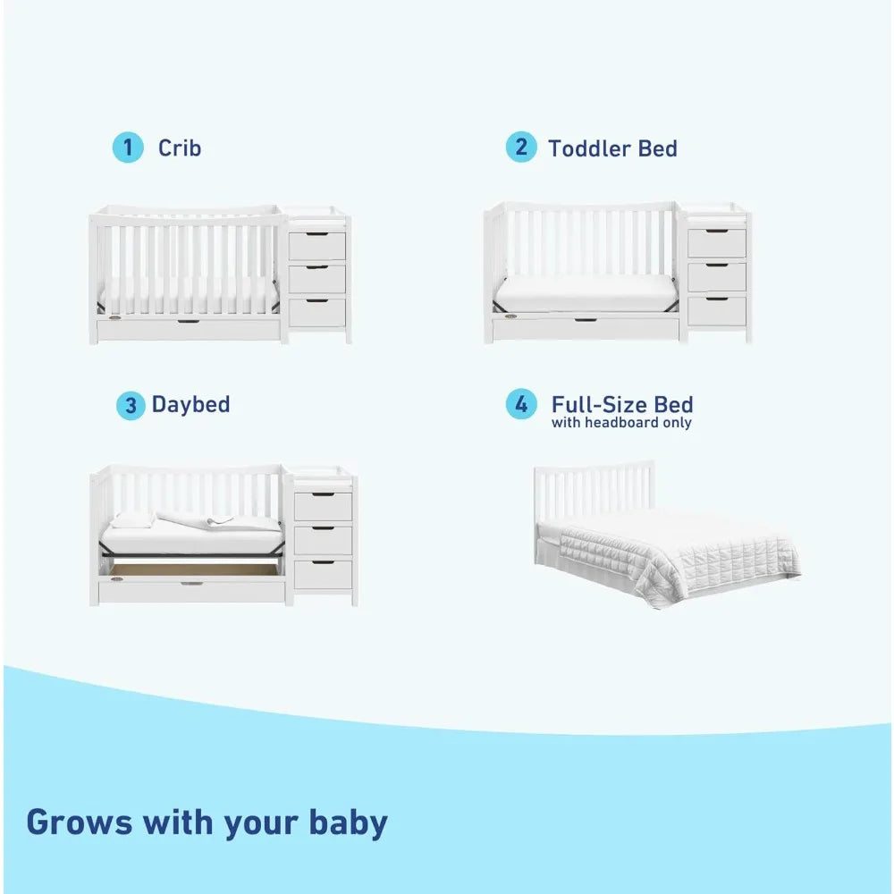 XMSJ Remi All in One Convertible Crib and Changer Pro