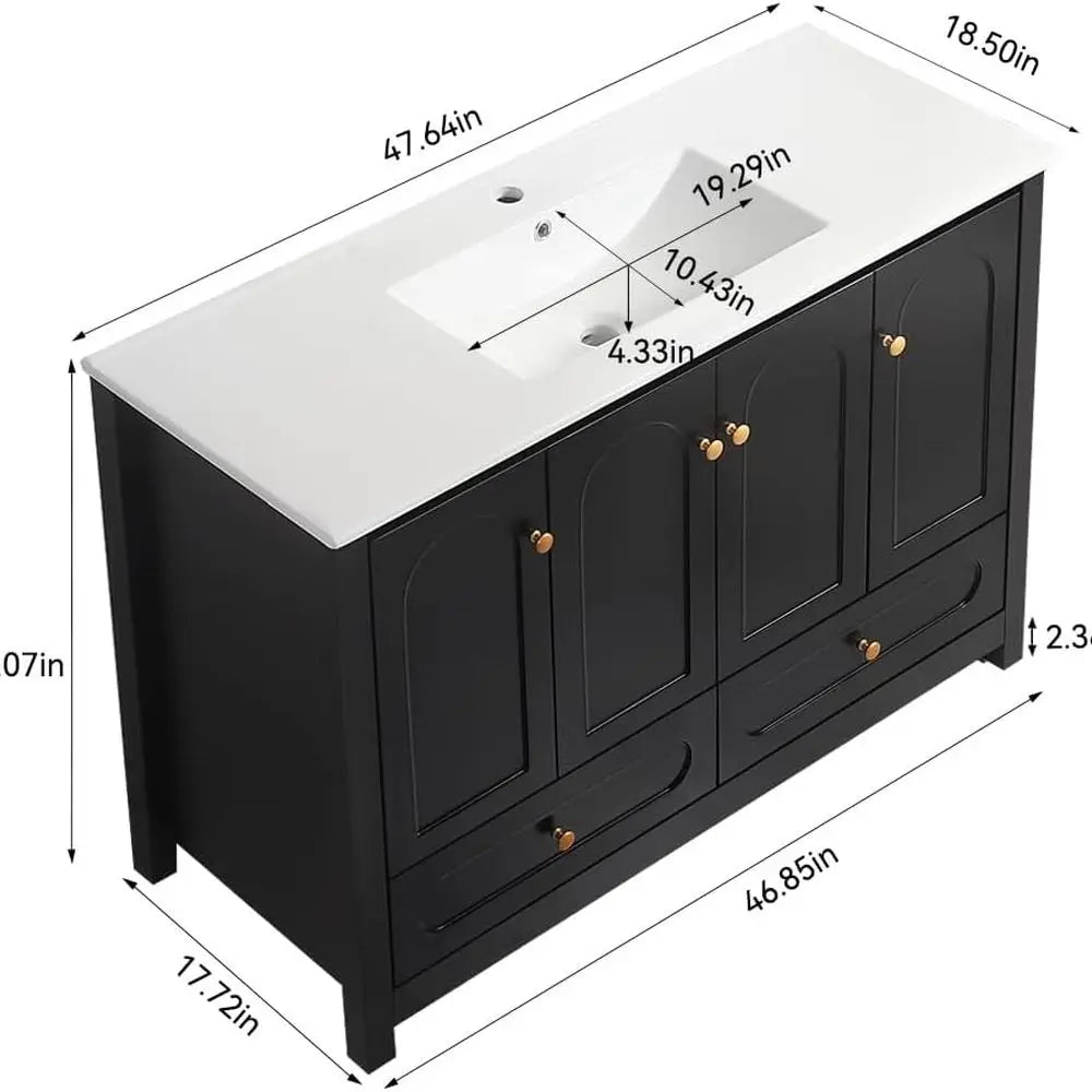 Modern Single Bathroom Vanity With Sink And Storage Cabinet