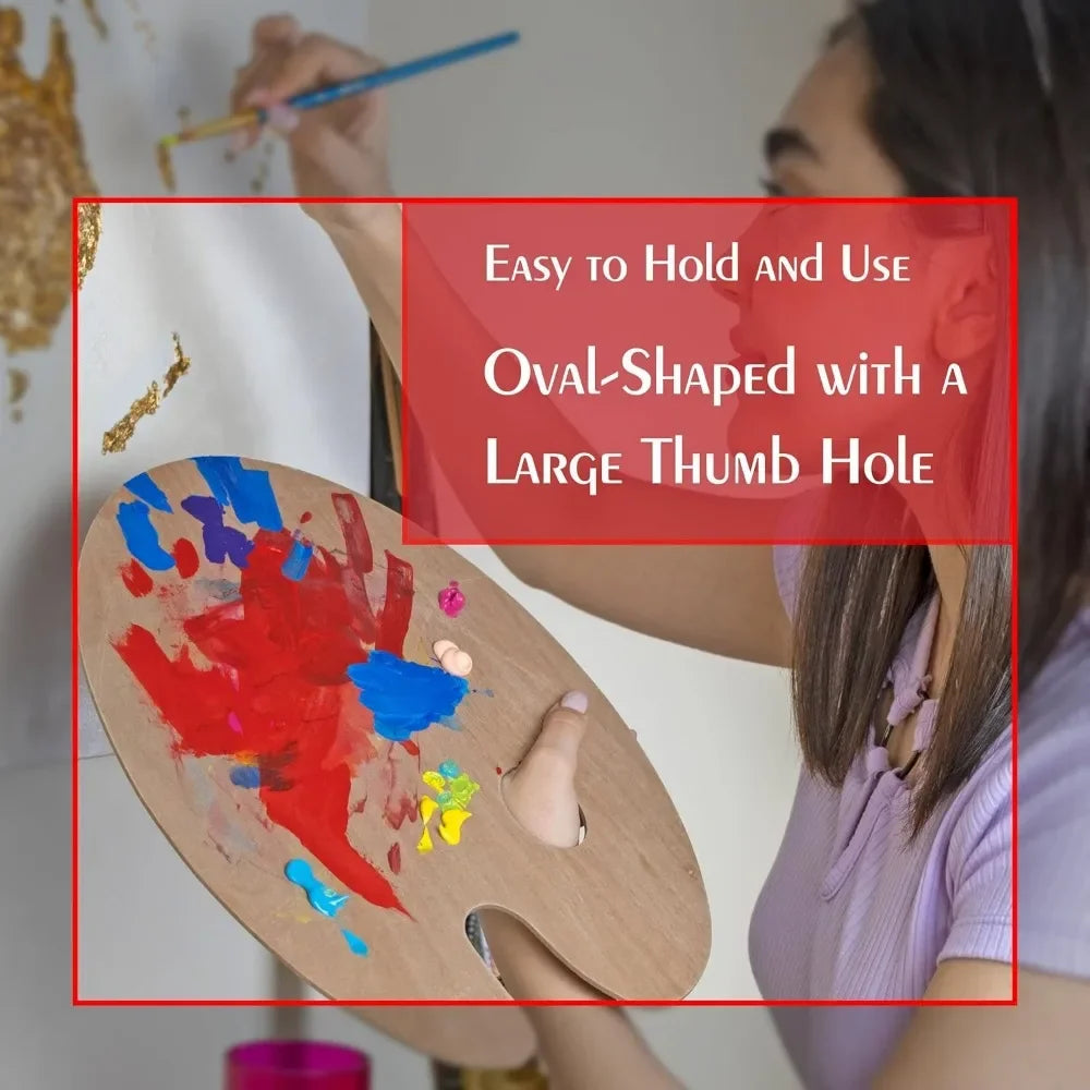 Hign Concerned Wooden Painting Palettes 2 Pack Thumb Hole