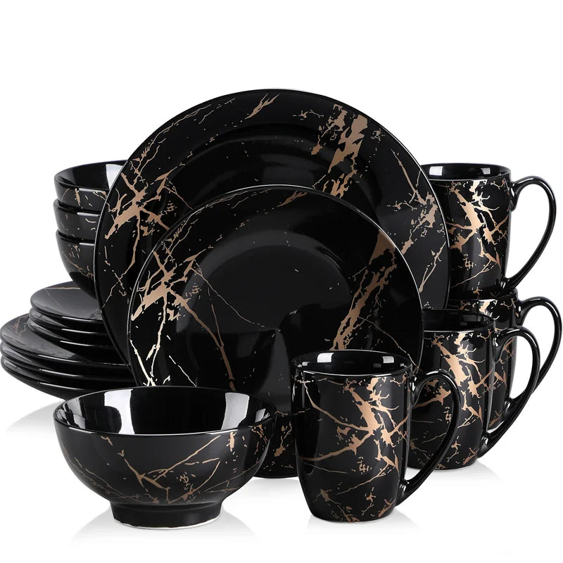 Porcelain Dinnerware Set With Plates Bowls And Coffee Cups