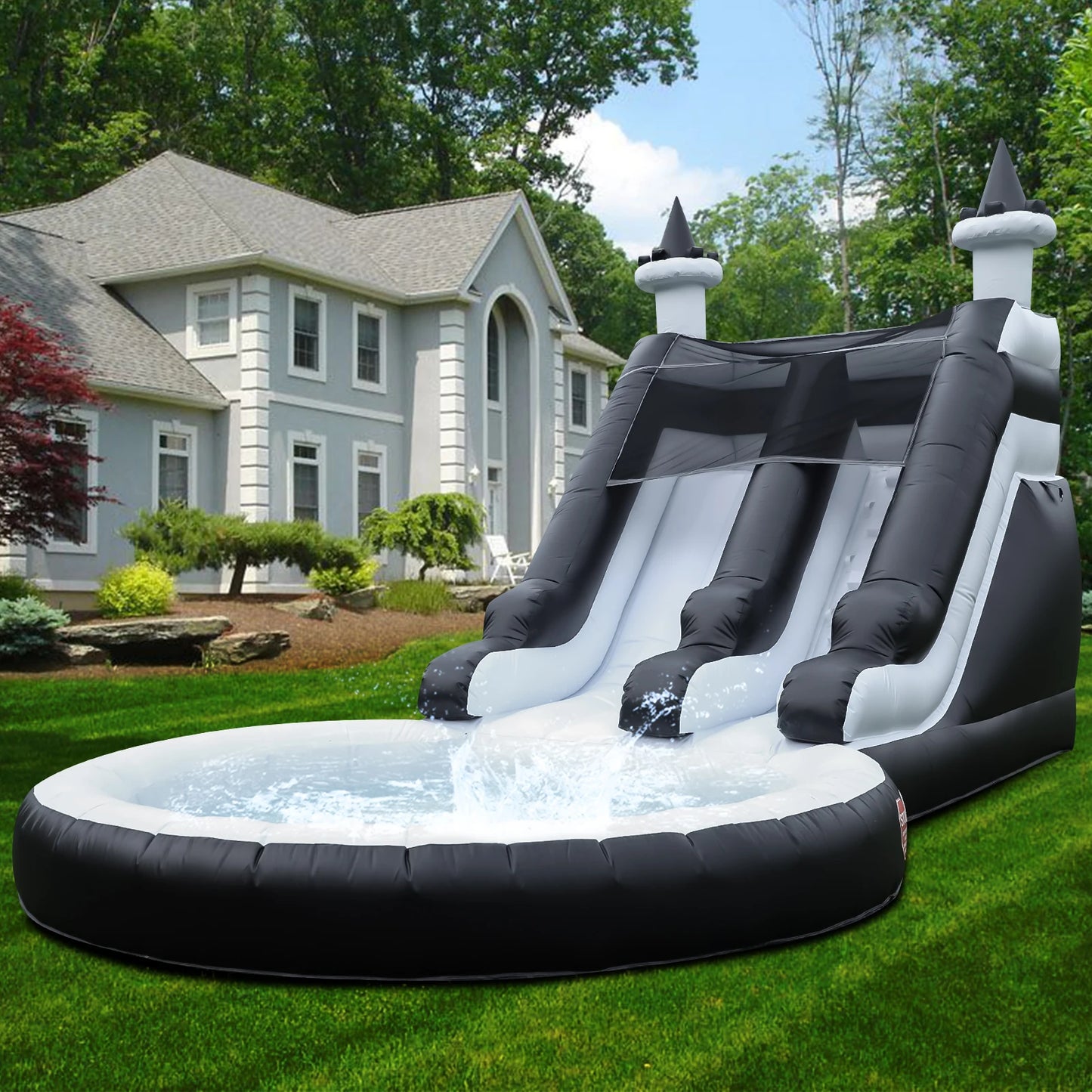 King Inflatable Water Slide With Big Pool For Kids Fun