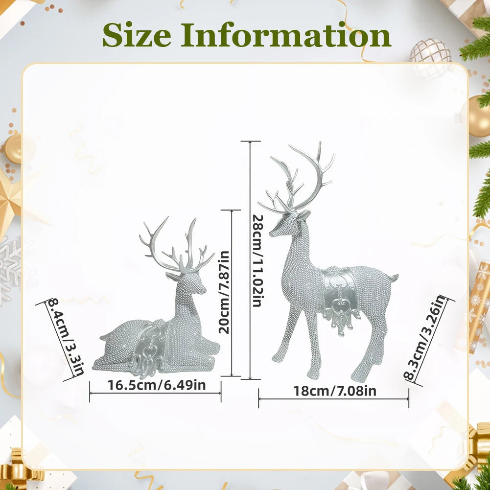 Hign Concerned Beaded Deer Figurines Christmas Reindeer