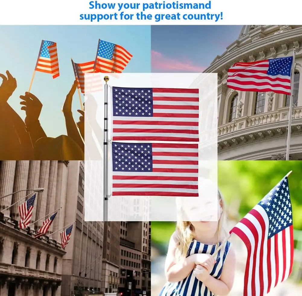 HiMISSH Heavy Duty Outdoor Flag Pole For In Ground Use