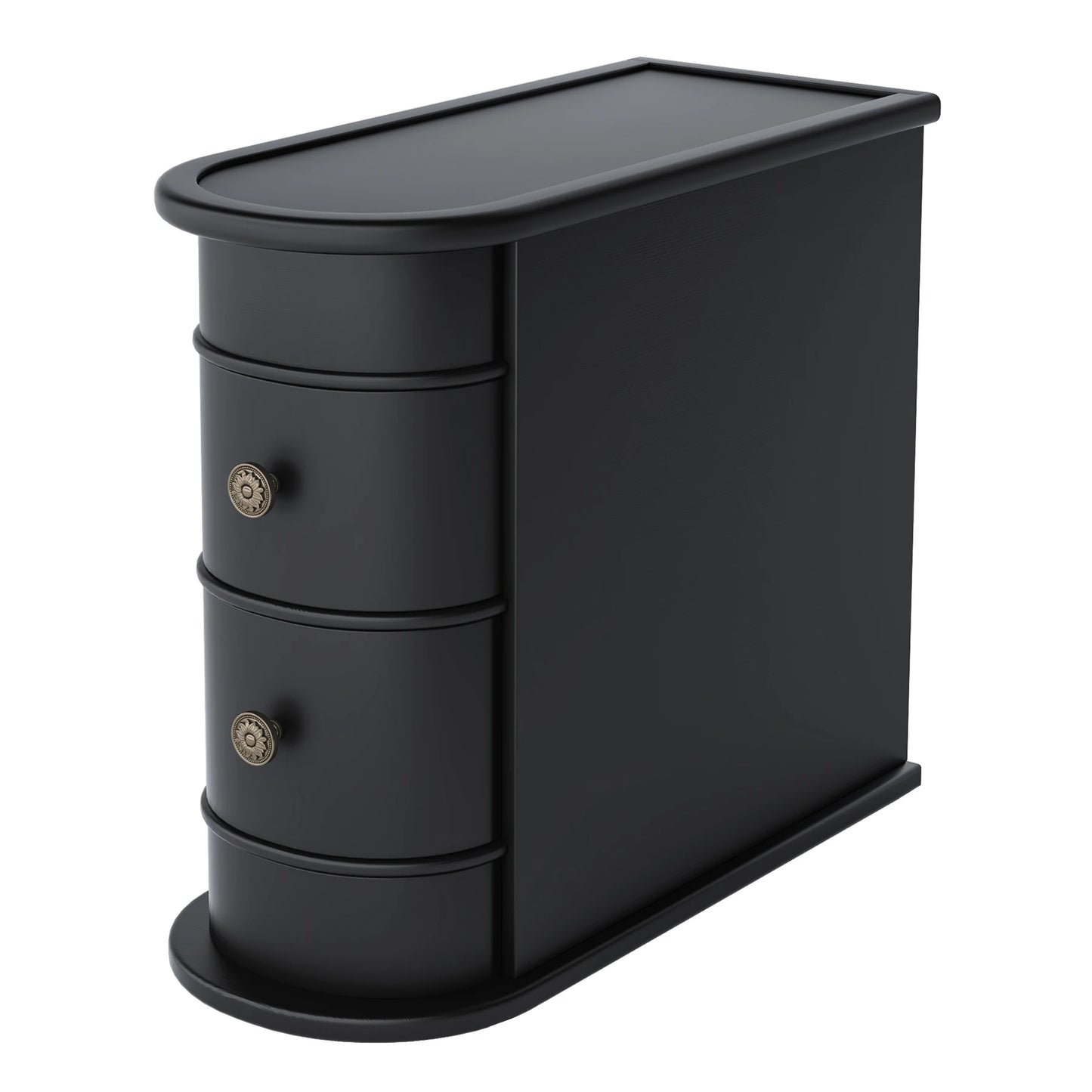 Tribesigns Modern Round Solid Wood End Table With Drawer