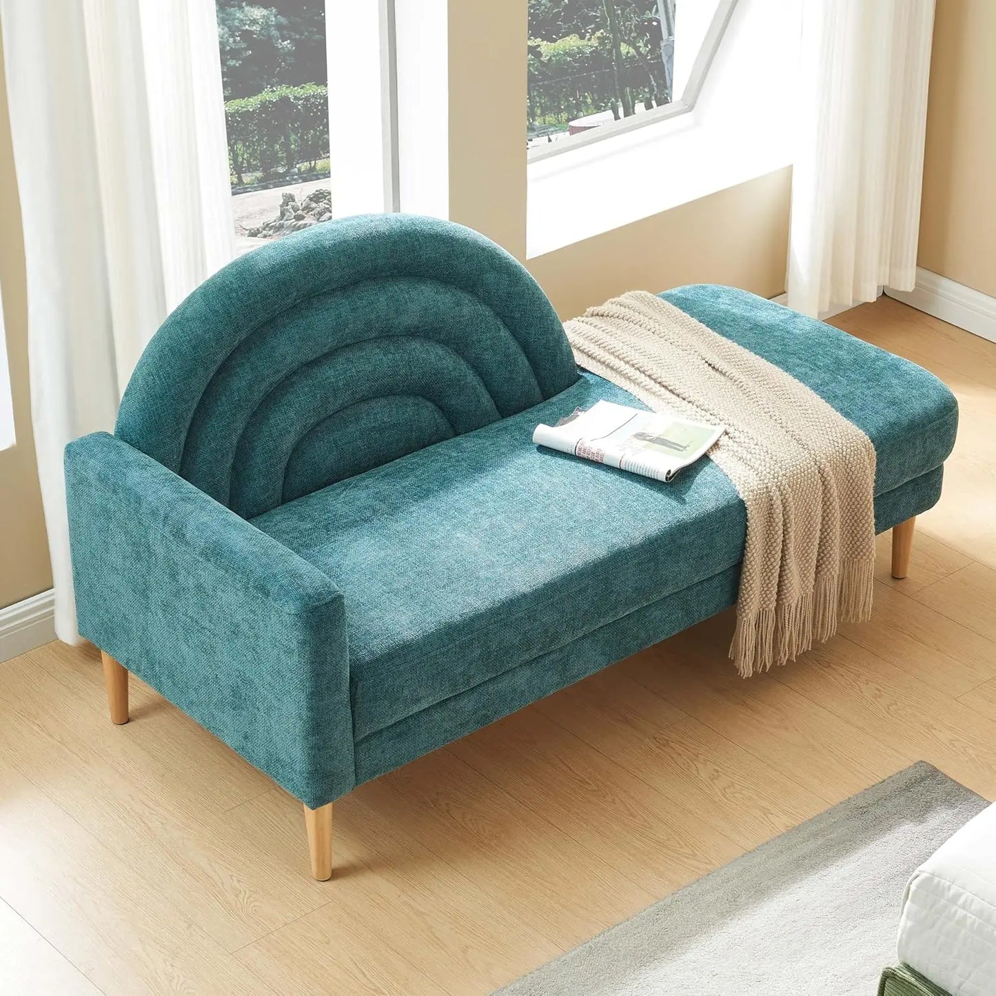 Indoor Chaise Lounge Chair With Right Armrest Upholstered Sofa Bed