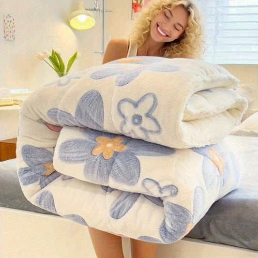 Jiangsu All-Season Thickened Lamb Wool Sherpa Quilt Set Bedding