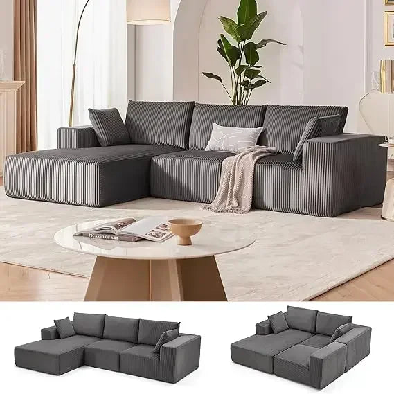 Modern Cloud-Inspired L-Shape Sectional Sofa With Deep Seating And Chaise