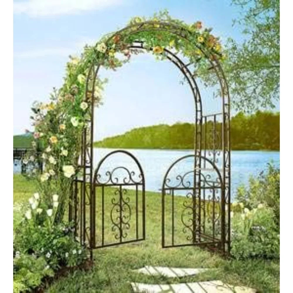 RBX Arch Metal Outdoor Garden Arbor Double Gate