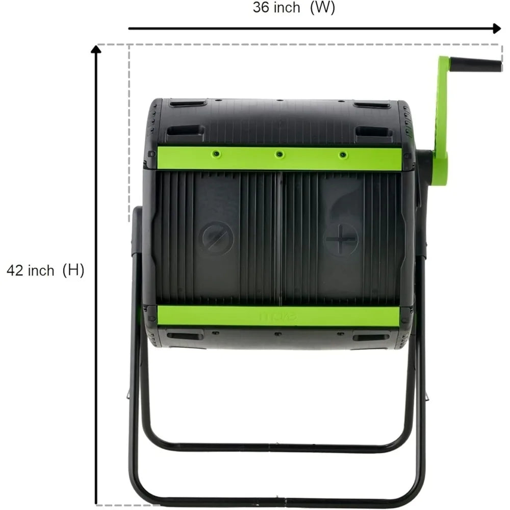 Generic Geared Two Compartment Plastic Compost Tumbler