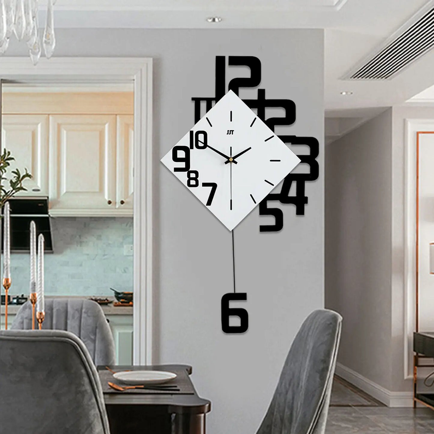 Silent Pendulum Wall Clock Nordic Style