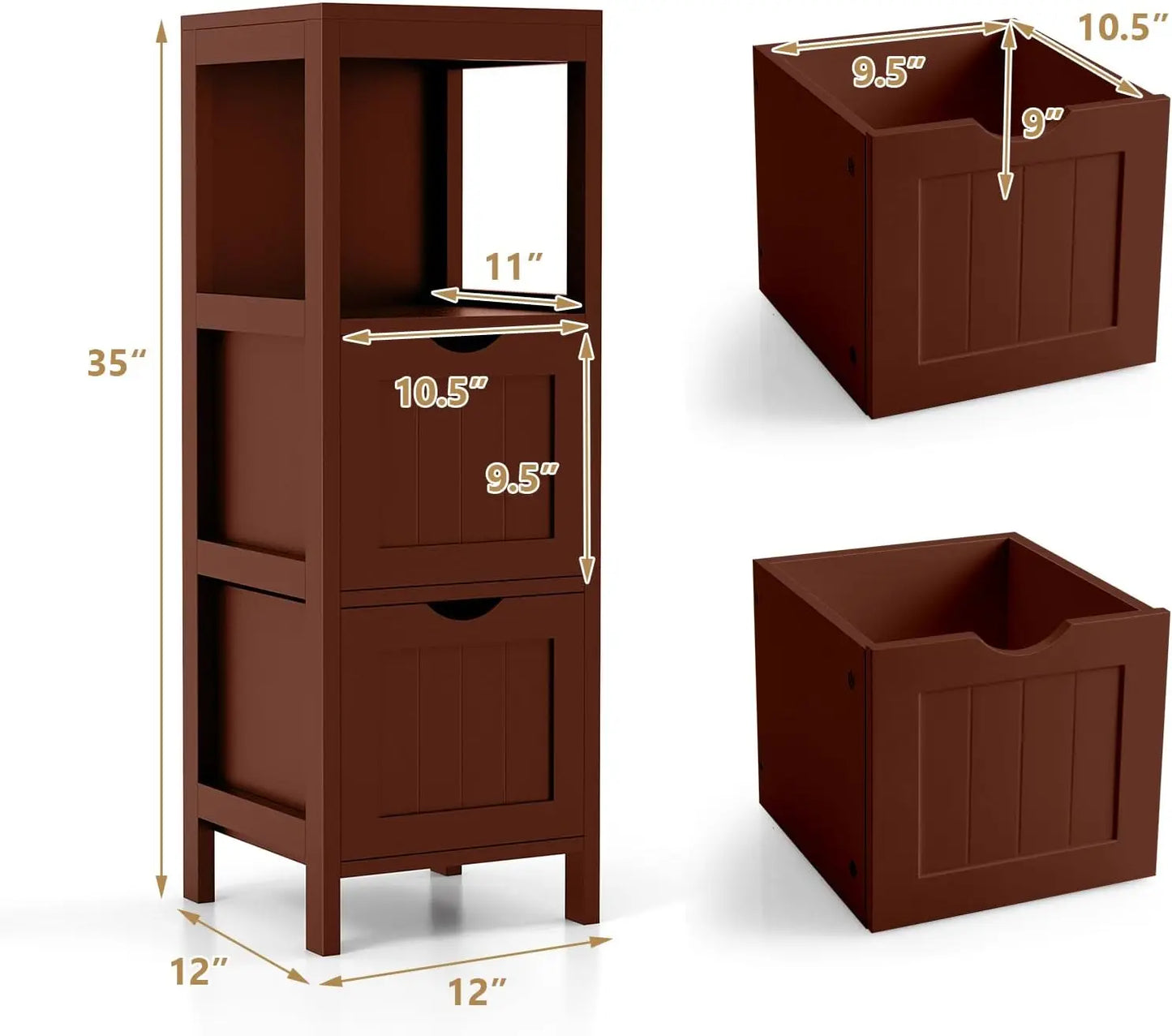Small Bathroom Storage Cabinet With Detachable Drawers