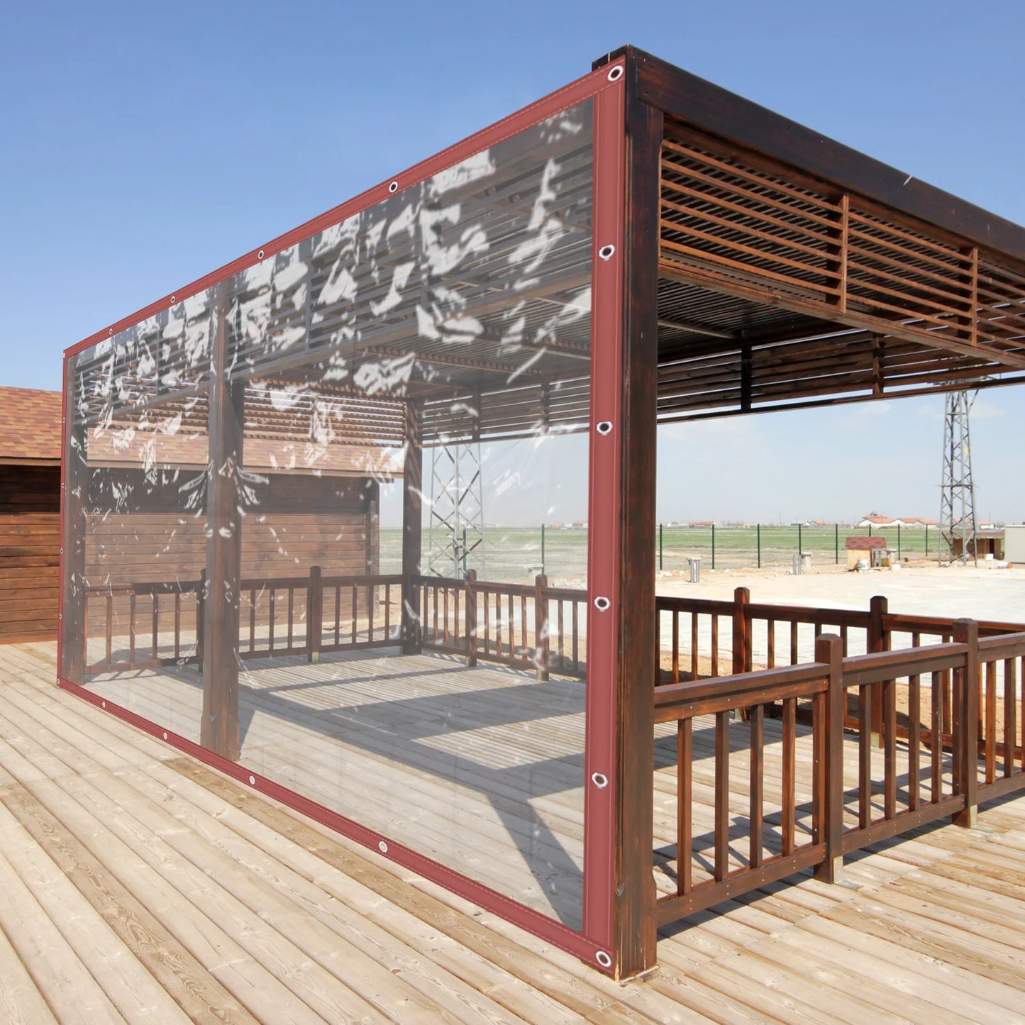 Zhejiang ClearPVC Tarp Curtain For Patio Outdoor Weatherproof Waterproof Shielding