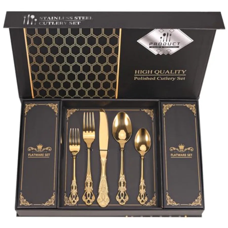 MDNG Retro Royal Stainless Steel Silverware Set Gift Box