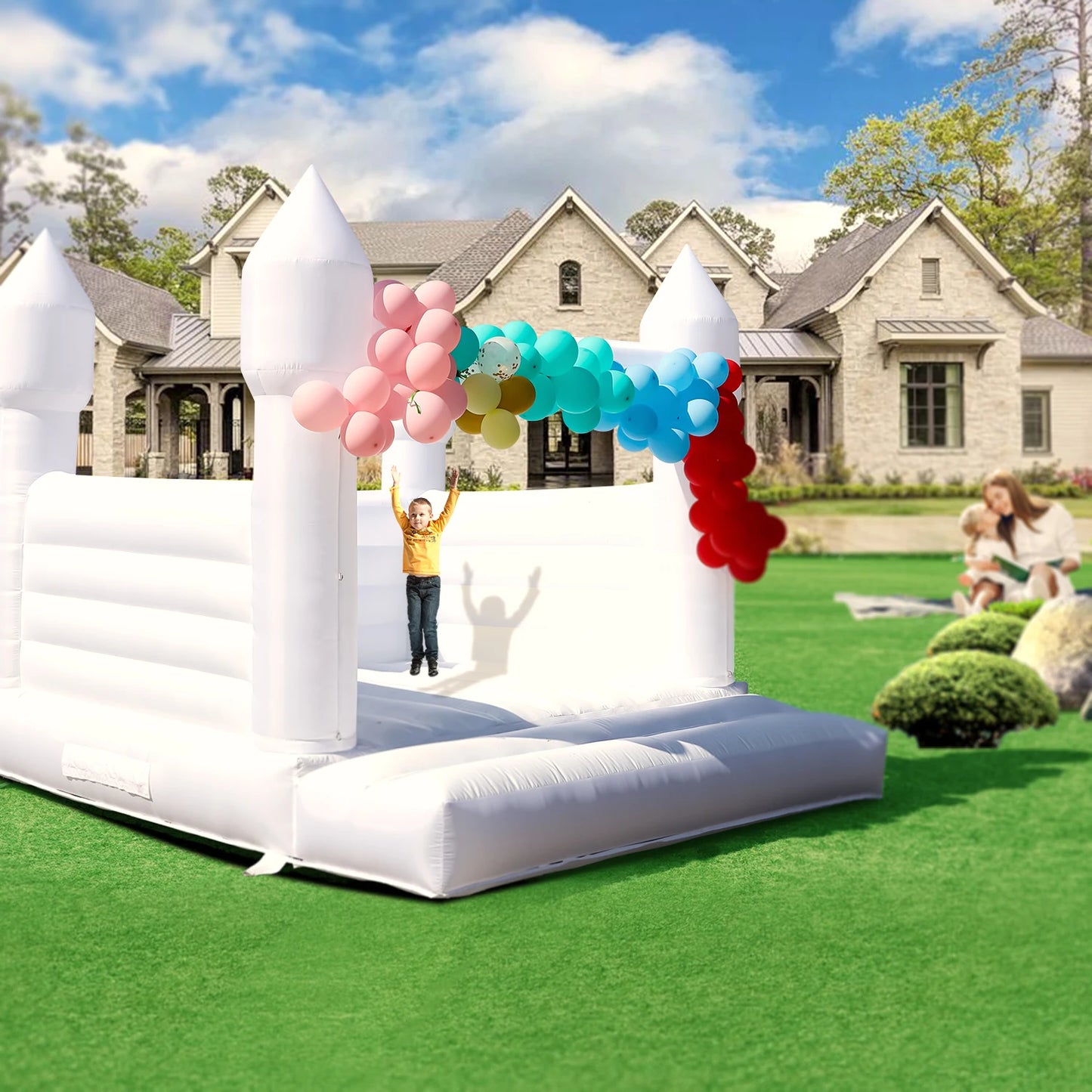 RTS Inflatable Giant Bounce House Castle For Kids Parties