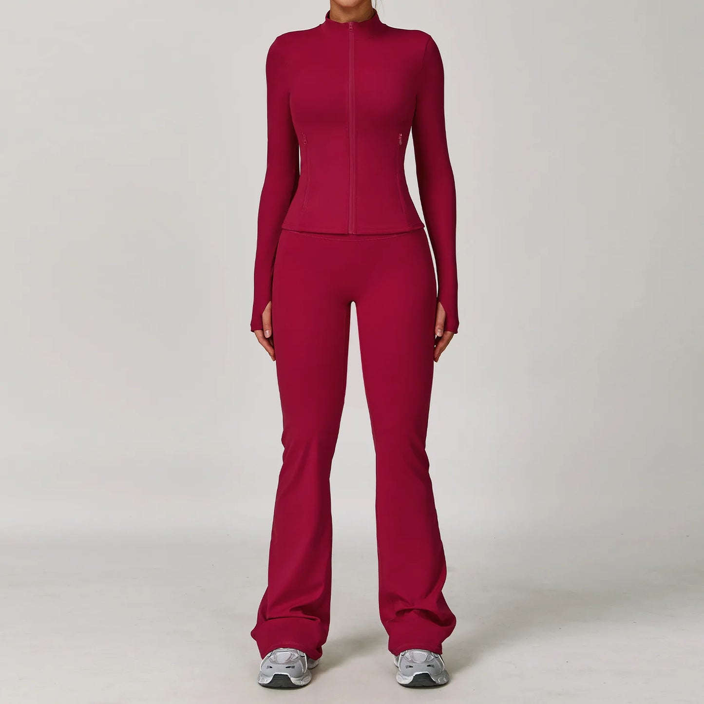 NONECN Womens Yoga Set 2 Piece Sportswear With High Waist Leggings