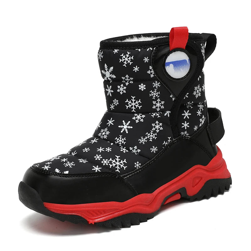 Unisex Kids Winter Boots Snow Leather Fashion Shoes