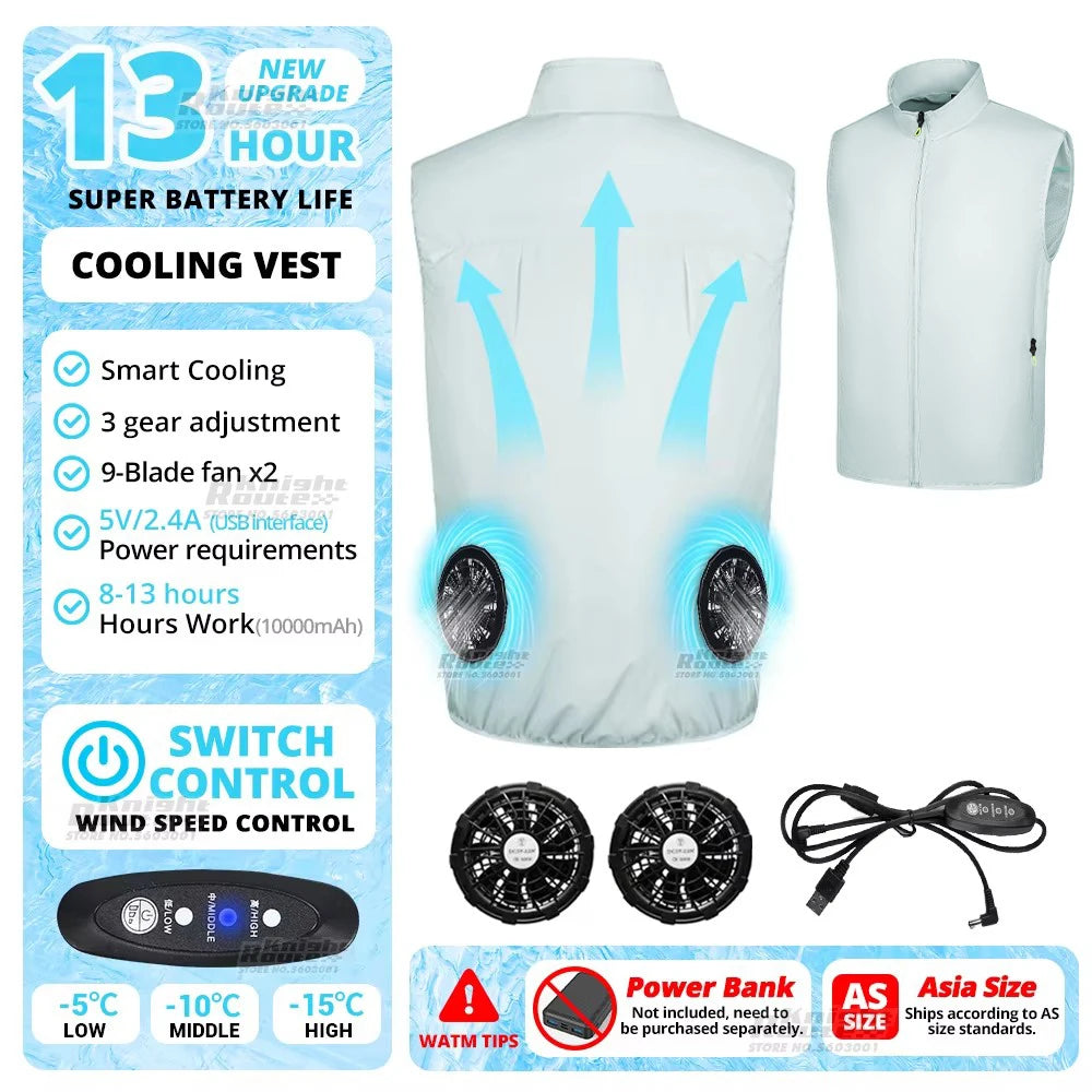 NONECN Cooling Vest With Wearable Fan Air Conditioning For Hot Weather