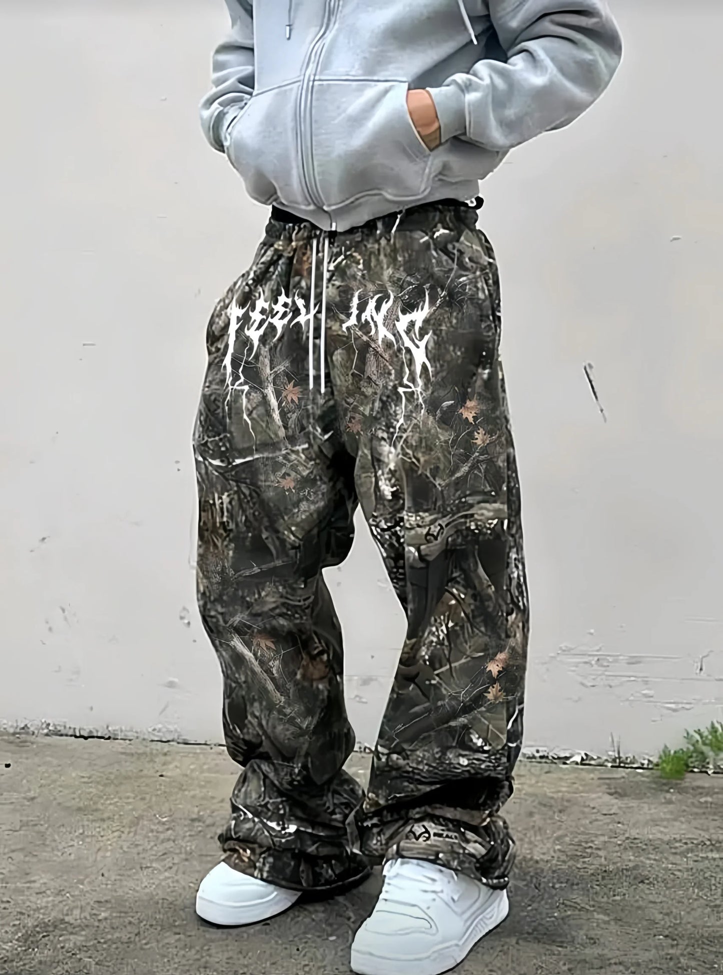 Men's Camo Sweatpants With Pockets Streetwear Style
