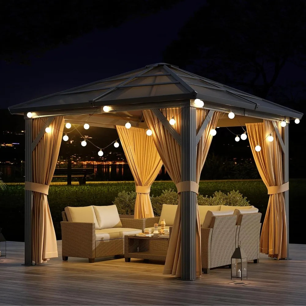 GAOMON Gazebo Hardtop Outdoor Patio Shelter Aluminum Frame