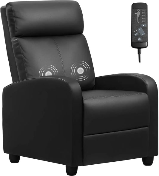 Winback PULeather MassageRecliner Chair Adjustable Premium Luxurious HomeTheater Comfort Sofa