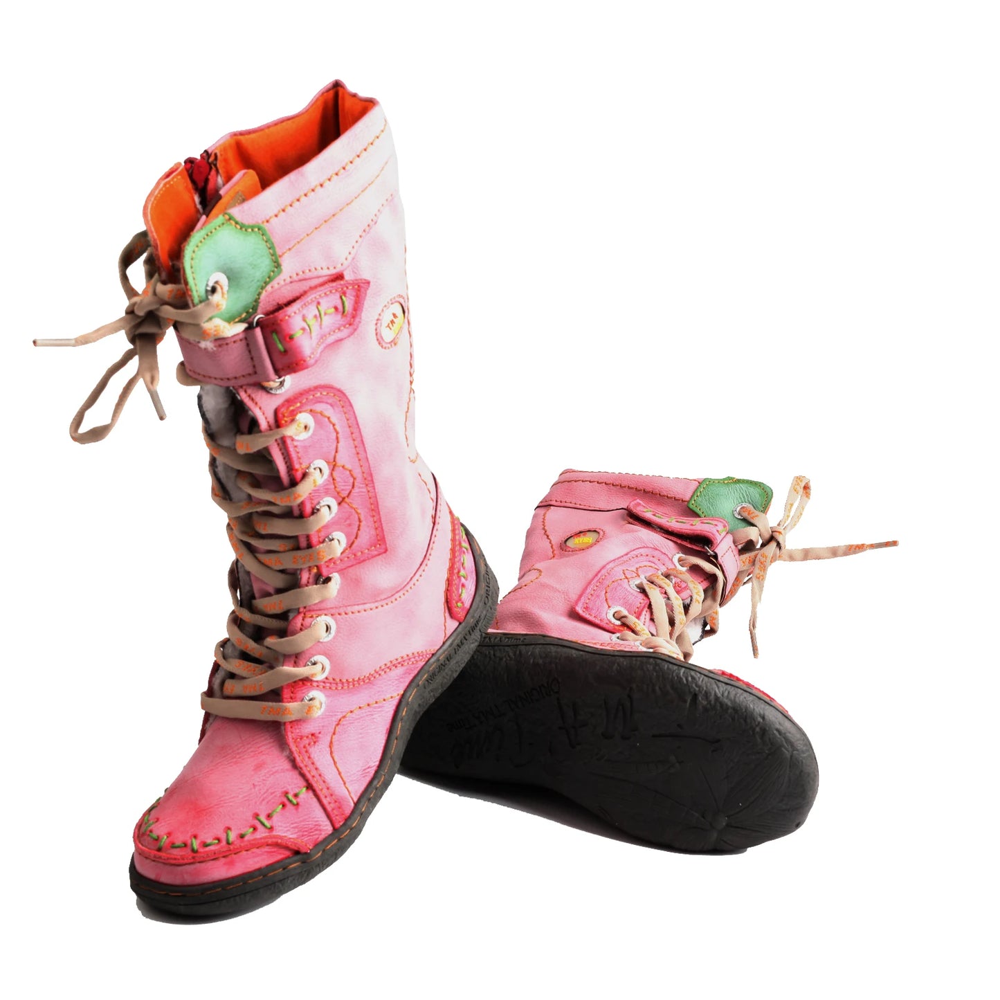 TMA EYES Warm Leather Boots For Women Hand Stitching