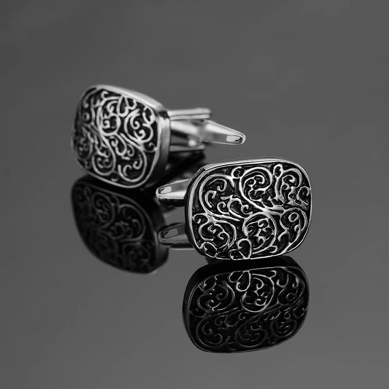 Classic Round Cufflinks For French Shirt Rudder Star Pattern