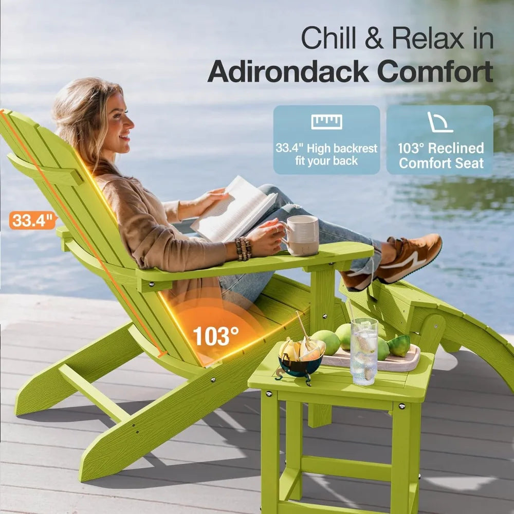 HUANZHUANG Adirondack Chairs 2 Pack Plastic Outdoor Chairs