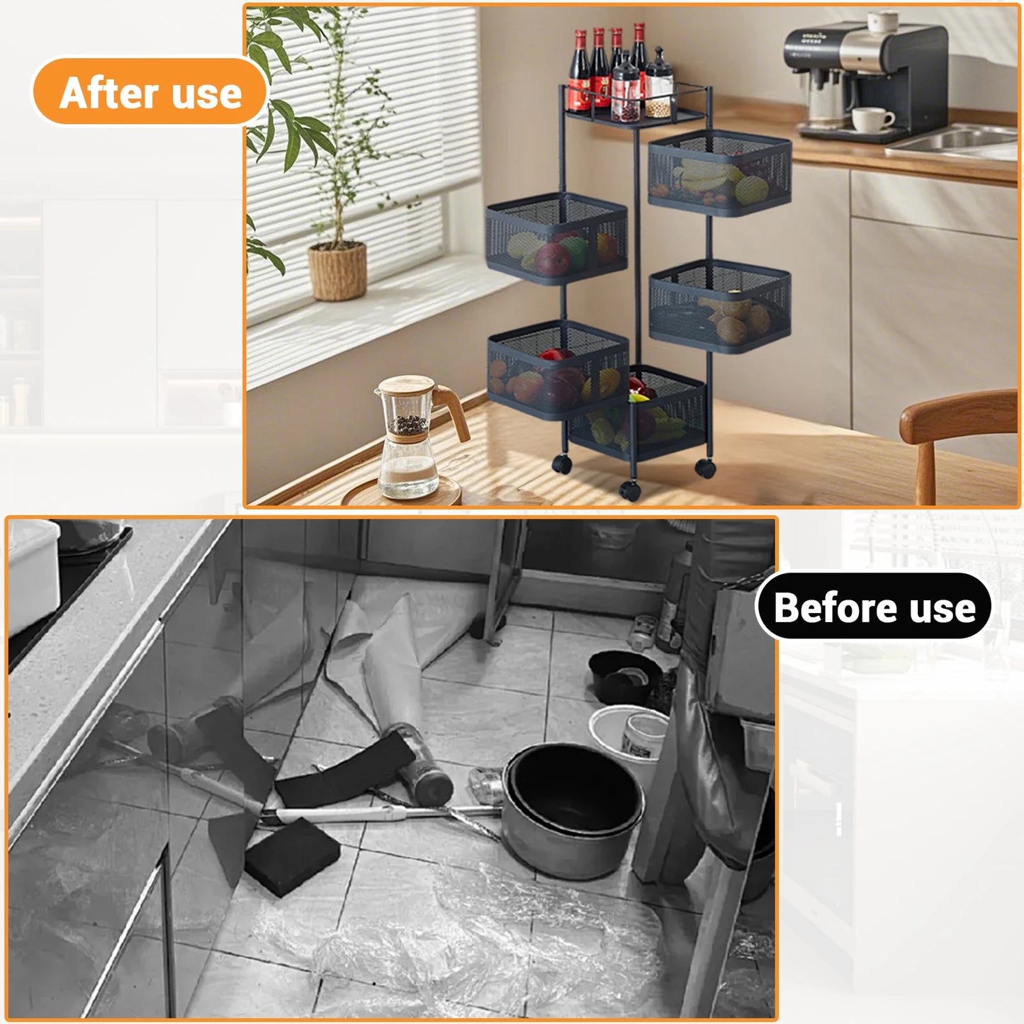 HobbyLane Five Layer 360 Degree Rotatable Trolley Storage Rack