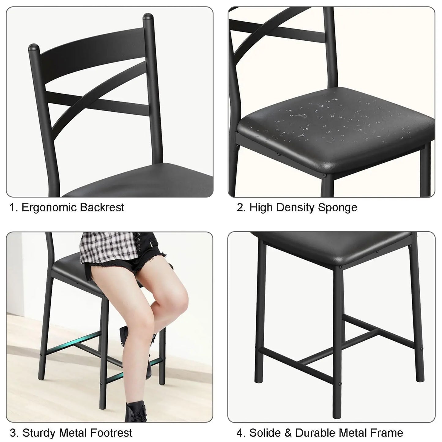 Modern Counter Height Bar Stools With Thick Cushioned Seats