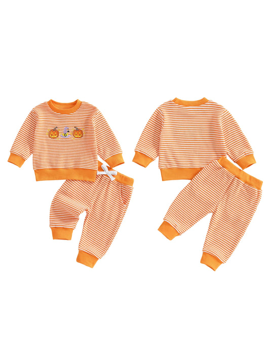Toddler Halloween Ghost Print Hoodie and Jogger Set
