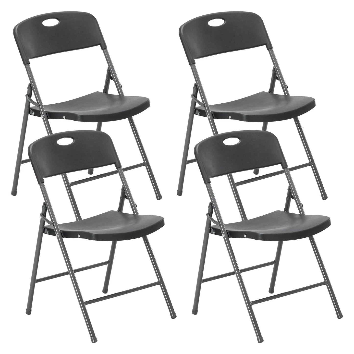 JHK Stackable Folding Chairs Set Heavy Duty Ergonomic Back Support