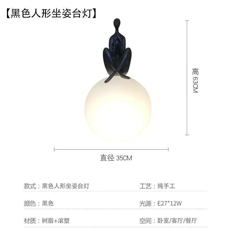 Italian Balloon Table Lamp Humanoid Design Living Room