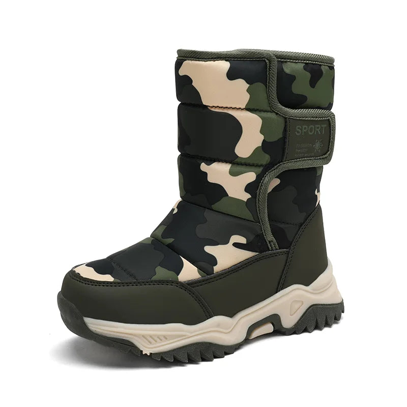 Unisex Plush Winter Snow Boots Waterproof Non Slip