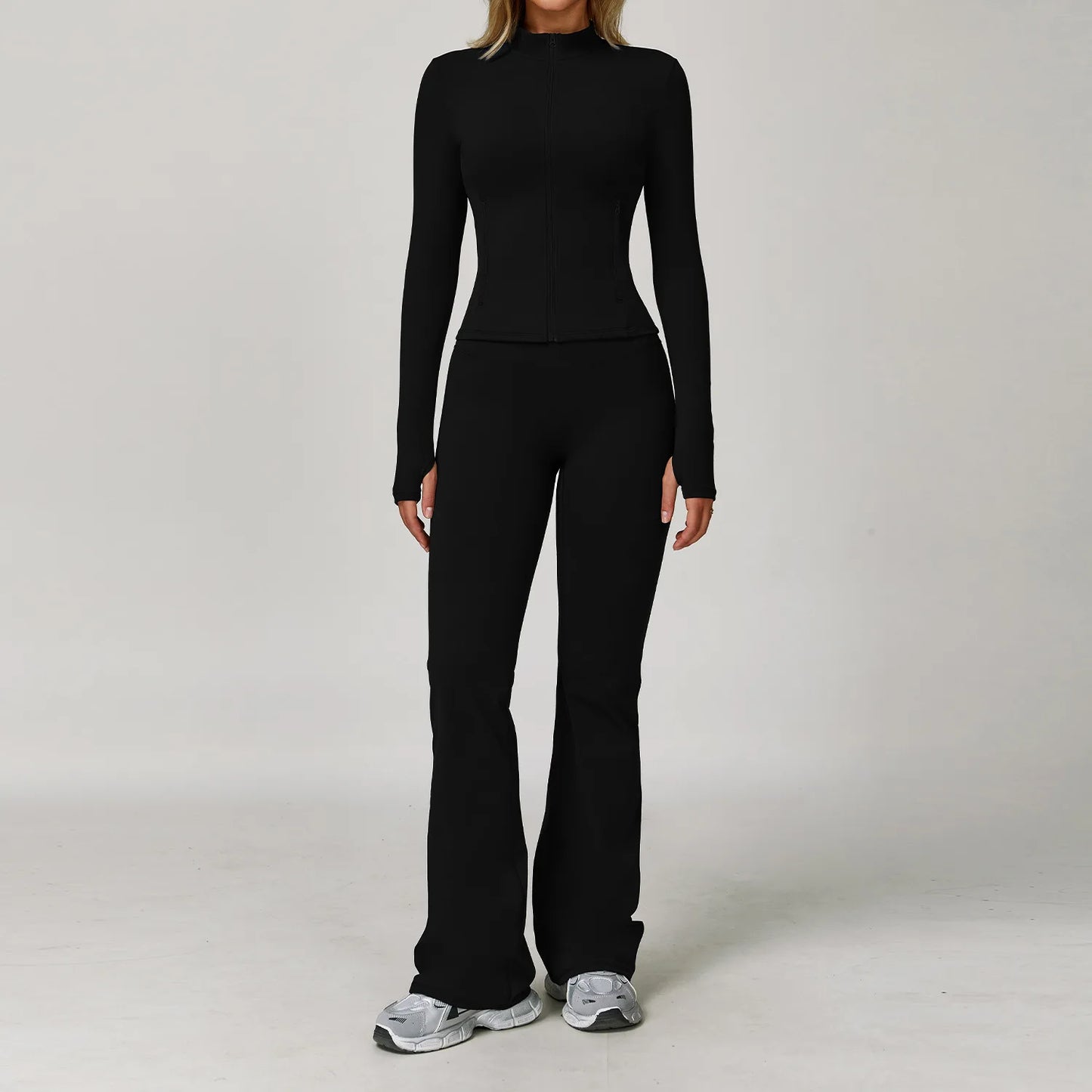 NONECN Womens Yoga Set 2 Piece Sportswear With High Waist Leggings